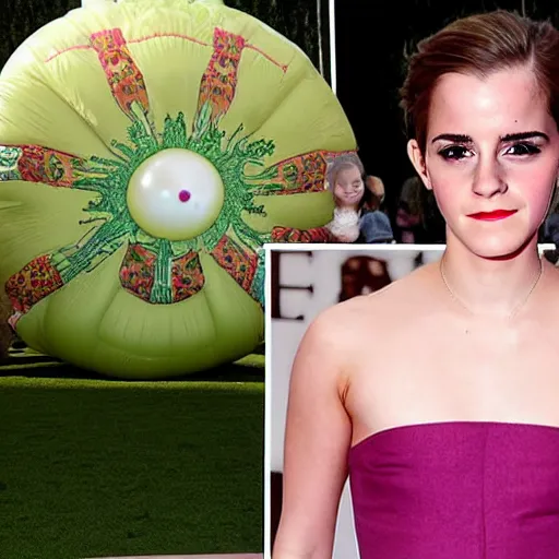 Image similar to emma watson as inflated aunt marge