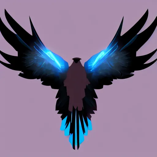 Image similar to halo 2 emblem depicting a raven with a halo, with professional lighting, concept art, vector art, 8 k, highly detailed, artstation
