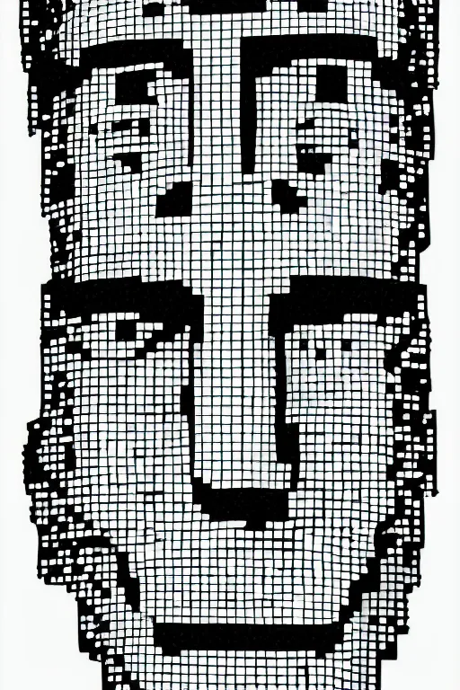 Image similar to vector sprite moai statue popart slap face caricature comic book illustration cartoon graffity street digital