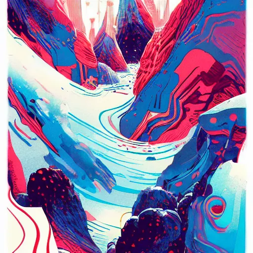 Prompt: vector flow field watercolor by Kilian Eng