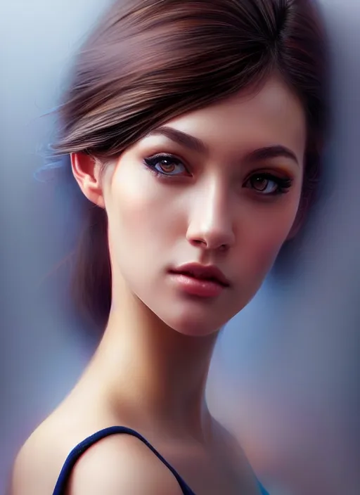 Image similar to photo of a gorgeous young woman in the style of stefan kostic, realistic, sharp focus, 8k high definition, insanely detailed, intricate, elegant, art by stanley lau and artgerm