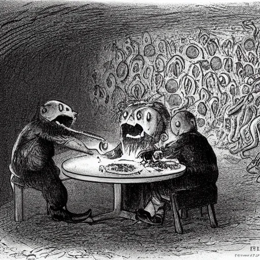 Image similar to pizza! making troll! by theodor kittelsen