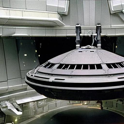 Prompt: external view of the Nostromo spaceship of the Alien movie