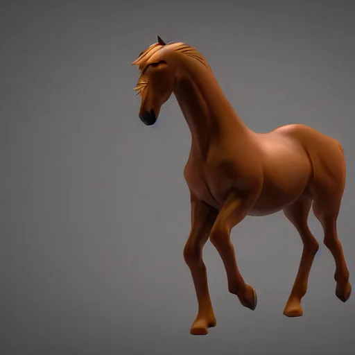 Prompt: a mechanically enhanced horse, digital art, 3 d render, blender,