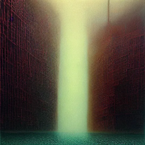 Image similar to “New York under water by Zdzislaw Beksiński”