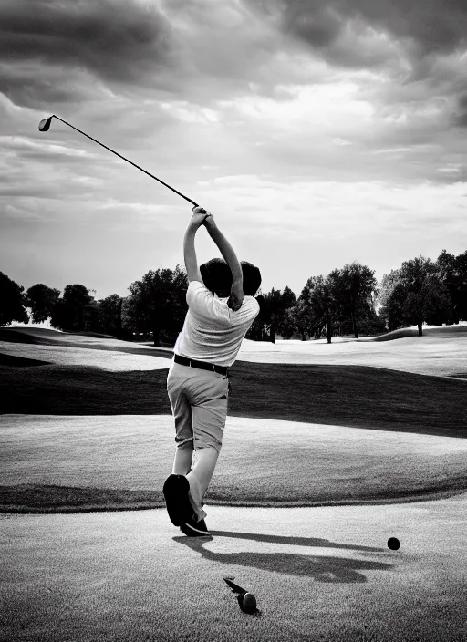 Image similar to golfing black and white portrait white sky in background