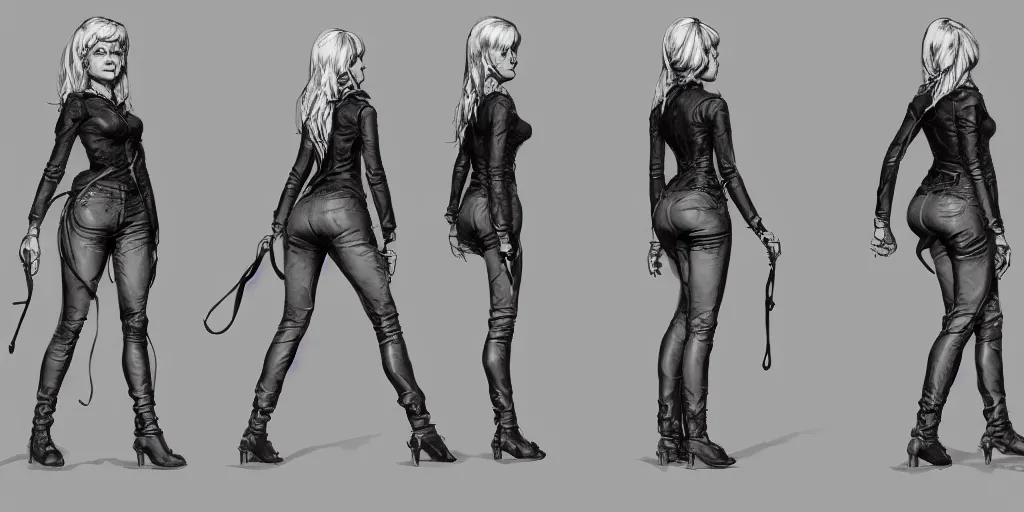 Image similar to brigitte bardot walking cycle, character sheet, fine details, concept design, contrast, brigitte bardot, kim jung gi, greg rutkowski, trending on artstation, 8 k, full body, turnaround, front view, back view, ultra wide angle