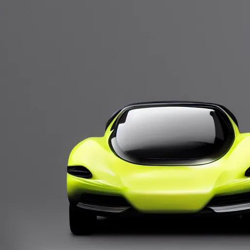 Prompt: Futuristic Car inspired by lemons designed by porche