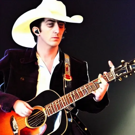 Prompt: Alex Turner wearing a cowboy hat