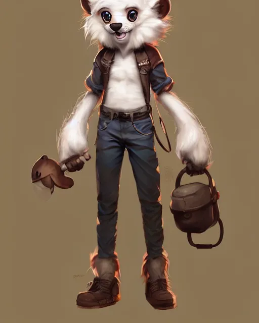 Image similar to character concept art of a cute young male anthropomorphic furry | | cute - fine - face, pretty face, key visual, realistic shaded perfect face, fine details by stanley artgerm lau, wlop, rossdraws, james jean, andrei riabovitchev, marc simonetti, and sakimichan, trending on artstation