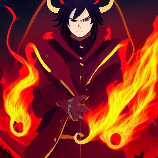 Prompt: villan devil handsome in demon slayer art, night, fire lines, anime style, detailed face, high quality, smooth in 8k, sharp focus, beautiful scene, black border, beautiful scene with a lot of colors, colorful fire, many colors in the background, purple