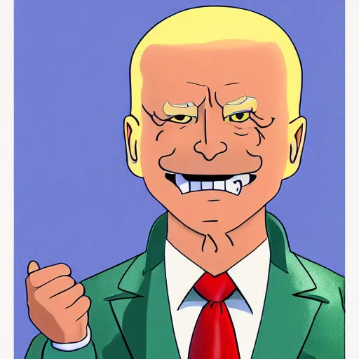 Prompt: cel - shaded image of joe biden as tingle from legend of zelda, by studio ghibli