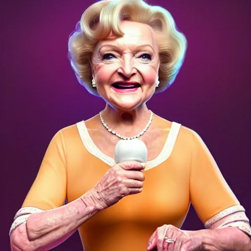 Prompt: betty white as a polished sweaty princess peach : : weta disney pixar movie still photo : : hi - fructose, sci fi, fantasy, decadent highly - detailed digital painting, golden ratio, octane render, artstation, smooth, sharp focus, artgerm, mucha, loish, wlop : :