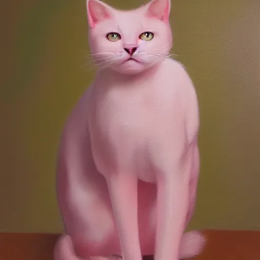 Prompt: pink cat, oil Painting, ultradetailed, artstation