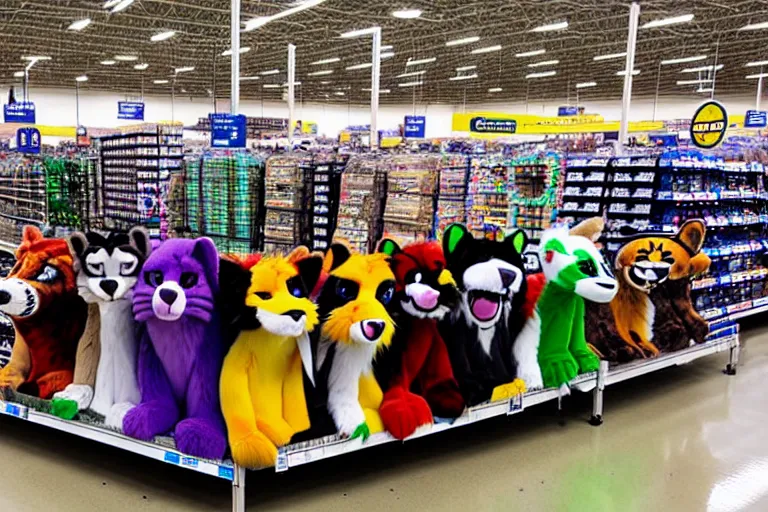 Image similar to photo of fursuits for sale at walmart on black friday