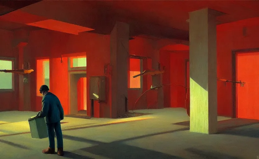 Prompt: Inside Soviet factories gulag, very coherent, painted by Edward Hopper, Wayne Barlowe, painted by James Gilleard, airbrush, art by JamesJean