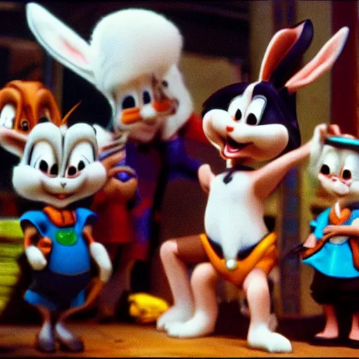 Prompt: A badass photo of bugs bunny in the movie about Bali, award winning photography, 50 mm, perfect faces