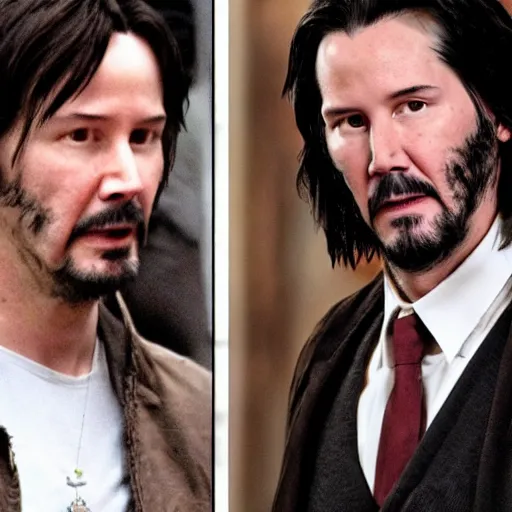 Prompt: Keanu reeves as Harry Potter
