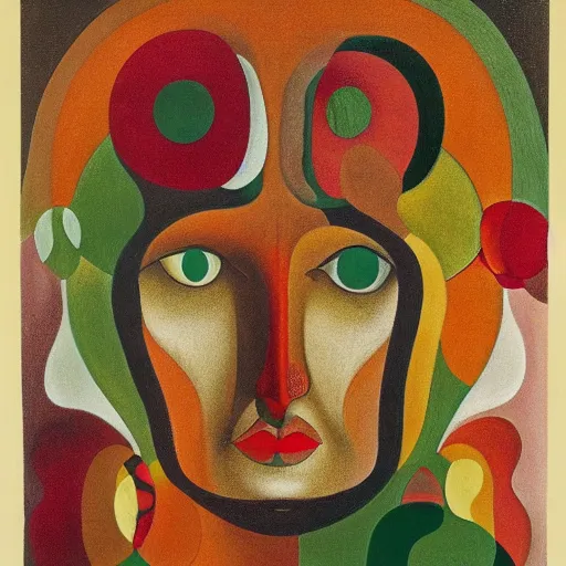 Image similar to floral face portrait by leonetto cappiello and wojciech siudmak and ernst fuchs, anni albers, oil on canvas