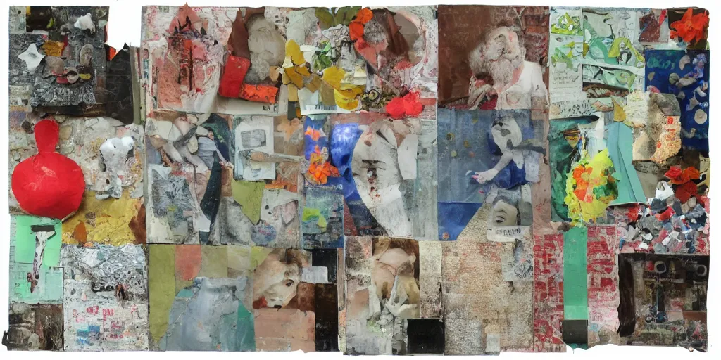 Prompt: papier mache collage