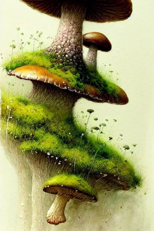 Image similar to soft texture muted saturation!!!!!!!!!!! ( ( ( ( gouache giant flowers, giant mushrooms, moss granular dripping running. ) ) ) ) ) by jean baptiste monge!!!!!!!!!!!!!!!!!!!!!!!!!!!!!!