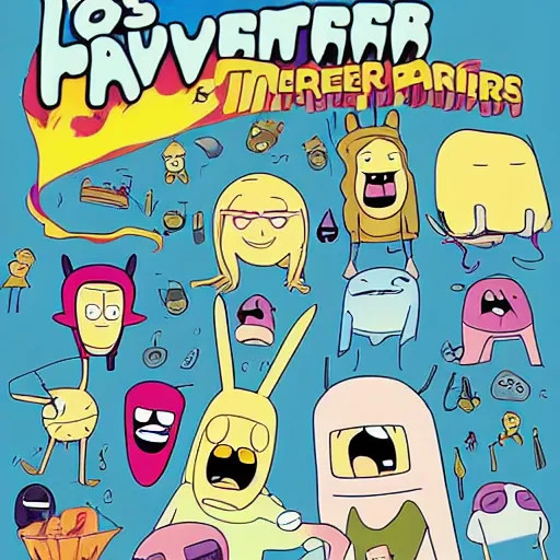 Prompt: adventure time in the style of bob's burgers