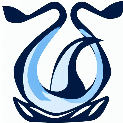 Image similar to best origami logo image for a blue swan, png, vector