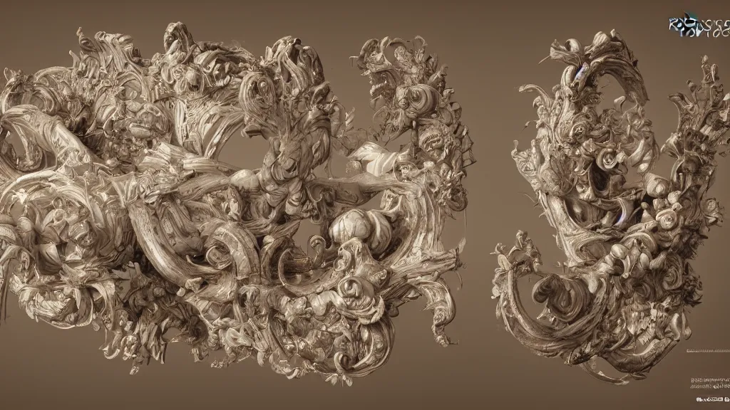 Image similar to rococo knowing topology 3 d concept render, cgsociety