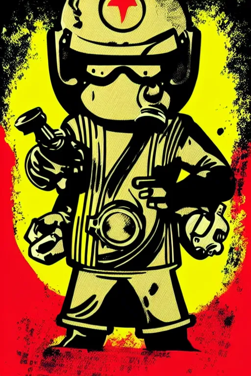 Image similar to fallout 7 6 retro futurist illustration art by butcher billy, sticker, colorful, illustration, highly detailed, simple, smooth and clean vector curves, no jagged lines, vector art, smooth andy warhol style