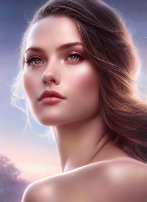 Image similar to a gorgeous female photo, professionally retouched, soft lighting, feather hair, realistic, smooth face, perfect eyes, wide angle, sharp focus on eyes, 8 k high definition, insanely detailed, intricate, elegant, art by artgerm and greg rutkowski and j scott campbell