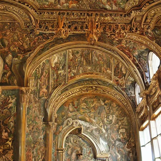 Prompt: ornate wall, full of paintings of angels, highly detailed