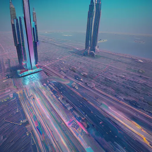 Image similar to gta : dubai, by beeple