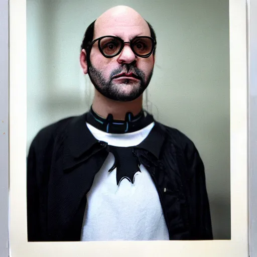Prompt: Goth George Costanza, portrait, ultrarealistic, 35mm film