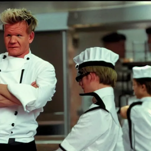 Prompt: Gordon Ramsay appearing in the sailor anime (1993)