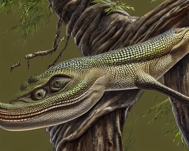 Image similar to langford's basilisk, art by national geographic,, nature show, 4 k