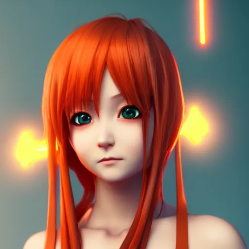 Prompt: render as a very beautiful stacked 3d anime girl, hot petite, long braided orange red hair, hazel eyes, full round face, short smile, cinematic lightning, medium shot, mid-shot, highly detailed, trending on Artstation, Unreal Engine 4k, cinematic wallpaper