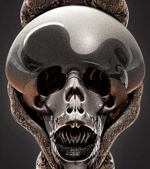 Image similar to portrait of a fantasycore glitchcore deformed animal skull in a helmet. intricate abstract. intricate artwork. celestial. prismatic, by Alex Stevenson Diaz, disney, pixar. octane render, CGSociety very coherent symmetrical artwork. cinematic, hyper realism, high detail, octane render, 8k, holographic accents