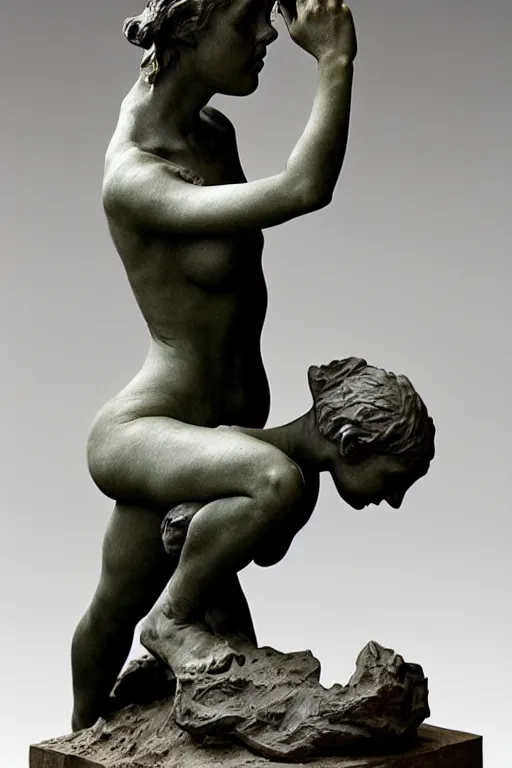 Prompt: sculpture humanity destroying planet earth by camille Claudel