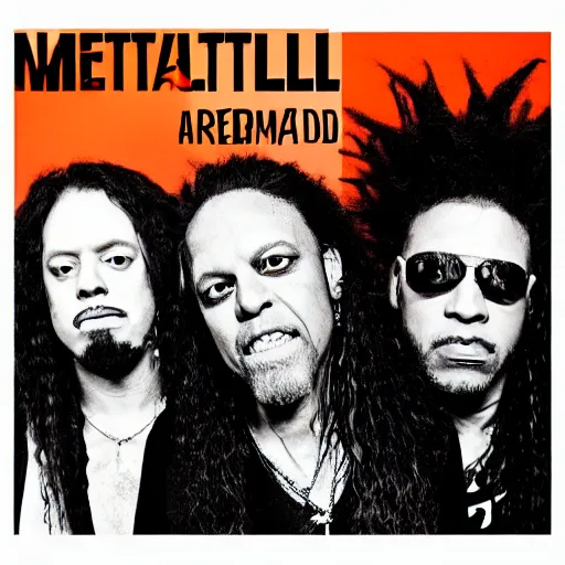 Image similar to Metallica reimagined as a 2020 SoundCloud rap group