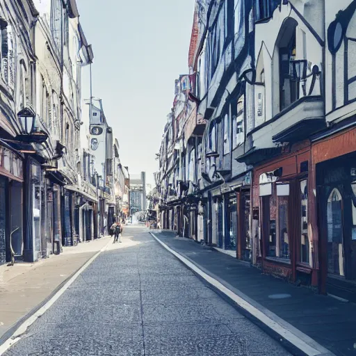 Image similar to a 21st century old town city street