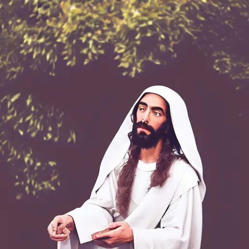 Image similar to professional photography of jesus as an influencer