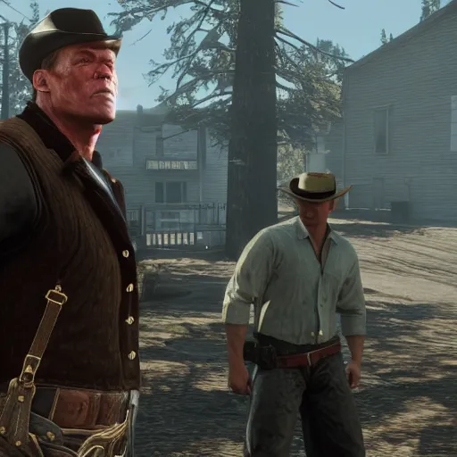 Prompt: John Cena in red dead redemption 2 4K detail