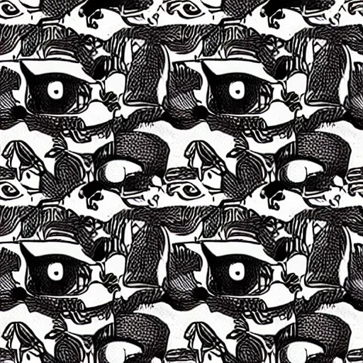 Image similar to eyes and ears seamless pattern by junji ito