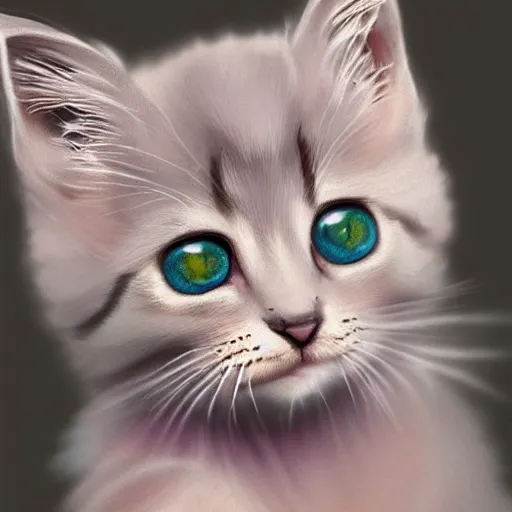 Prompt: a very cute kitten, pastel colours, digital art, extremely realistic and detailed 4k