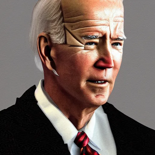 Image similar to closeup portrait biden in dante's inferno painting, crows, crosses, dark beauty, rotten gold, perfect faces, extremely detailed, cinema 4 d, unreal engine.