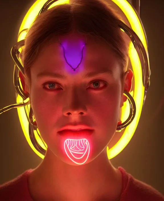 Prompt: intricate neon light portrait of a disturbing beautiful alien insect creature, mottling coloring, adorable, childlike, medical equipment hospital environment, ultra realistic, concept art, art nouveau, photorealistic, octane render, 8 k, unreal engine. art by christopher marley and artgerm and greg rutkowski and alphonse mucha