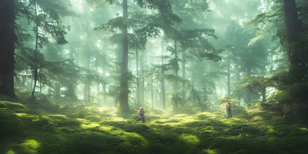 Image similar to a forest, highly detailed oil painting, Studio Ghibli, Jessica Rossier, digital art, octane render, trending on artstation, masterpiece