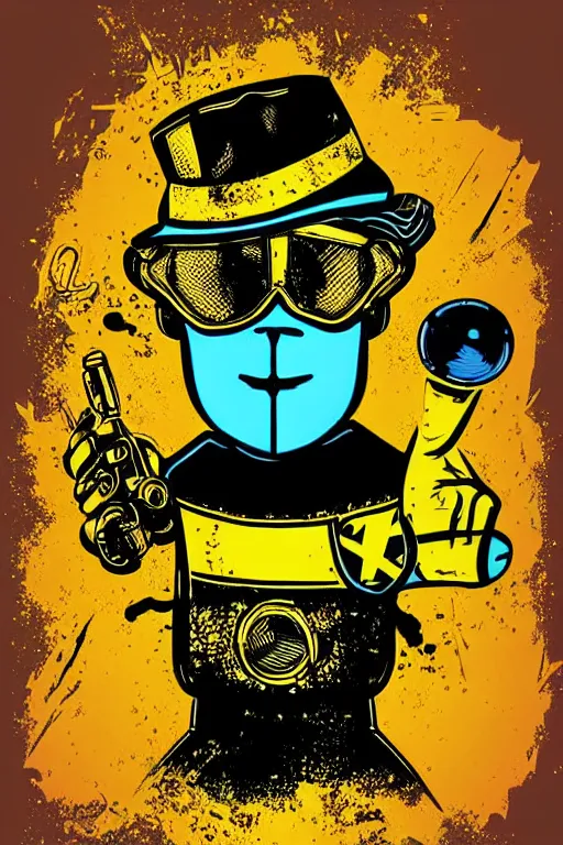 Image similar to fallout 7 6 retro futurist illustration art by butcher billy, sticker, colorful, illustration, highly detailed, simple, smooth and clean vector curves, no jagged lines, vector art, smooth andy warhol style