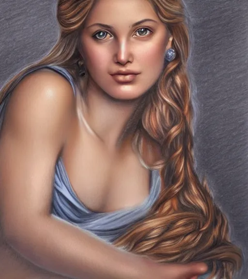 Image similar to drawing of the beautiful greek goddess aphrodite, fantasy art, hyper realistic, amazing detail, in the style of robert rutkowski