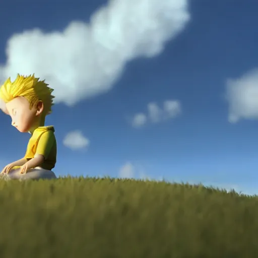 Prompt: the little prince on earth, octane render, unreal engine 5, atmospheric